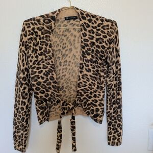 Y2k Vibe Leopard Toe Front Cardigan